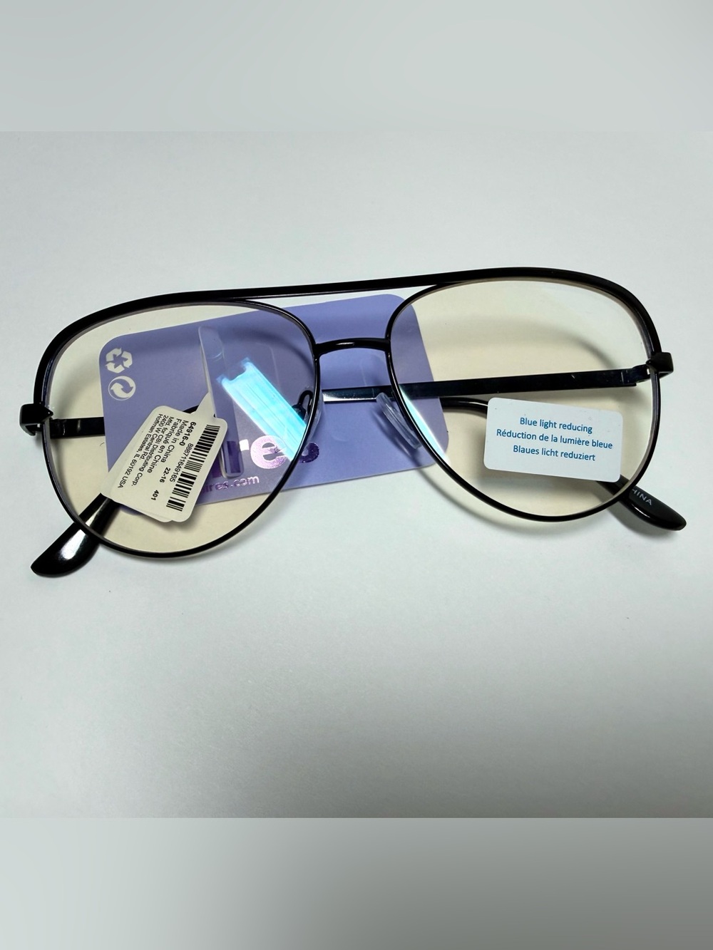 Claire's Black Aviator Blue-Light Glasses
